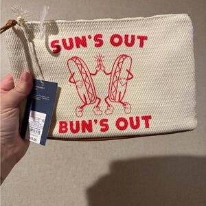 Universal Thread Cream and Red Cosmetic Pouch